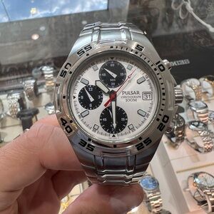 Pulsar Men's Silver Chronograph Watch Great Work Watch